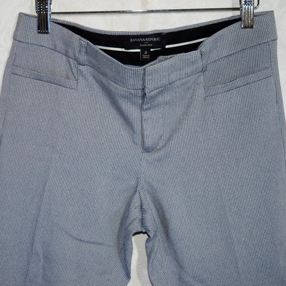BANANA REPUBLIC Women's Size 2 Gray Pinstripe Sloan Slim Ankle Pants